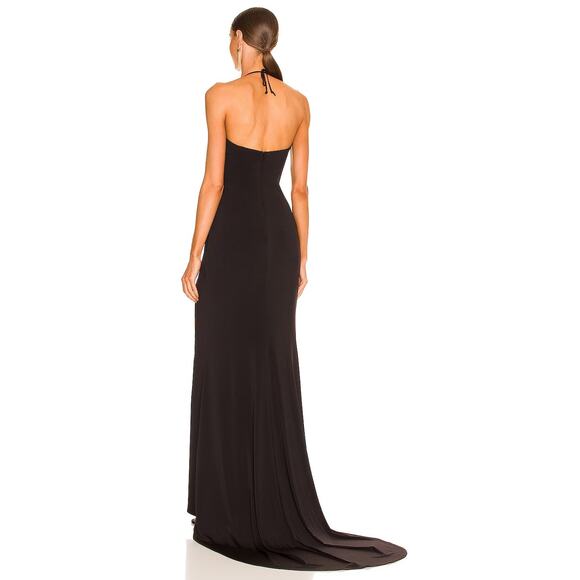 Katie May Jupiter Gown Halter Neck Ruched Formal Party Mob Wife Classy Black M - Picture 3 of 9